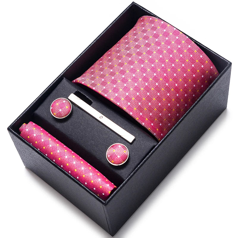 Coffret Cravate Mariage Homme Pochette et Boutons de Manchette