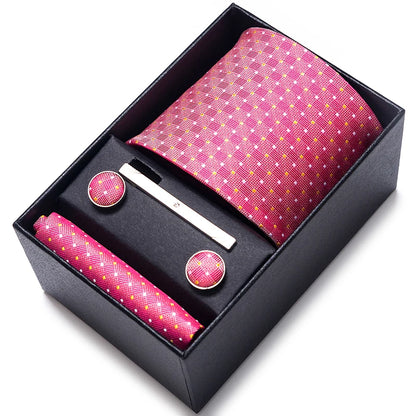 Coffret Cravate Mariage Homme Pochette et Boutons de Manchette