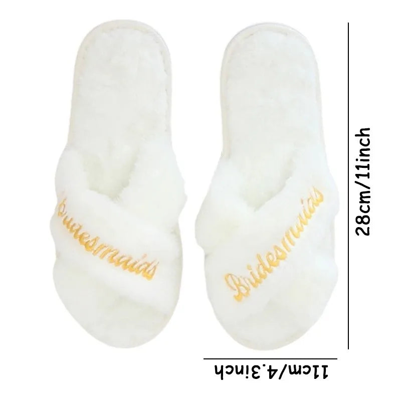 Chaussons EVJF Brodés Bride et Bridesmaid