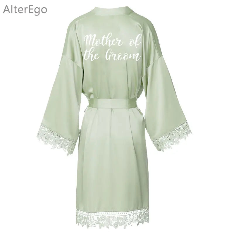 Peignoir Sauge Dentelle Demoiselle d'Honneur
