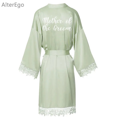 Peignoir Sauge Dentelle Demoiselle d'Honneur