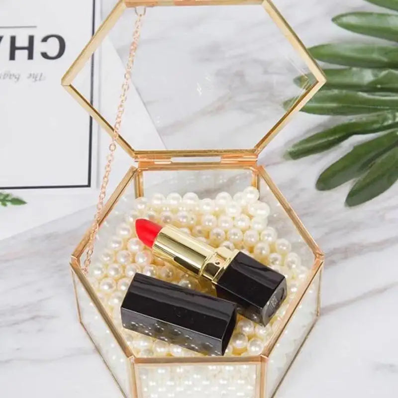 Écrin alliance hexagonal verre et cuivre — vue 3