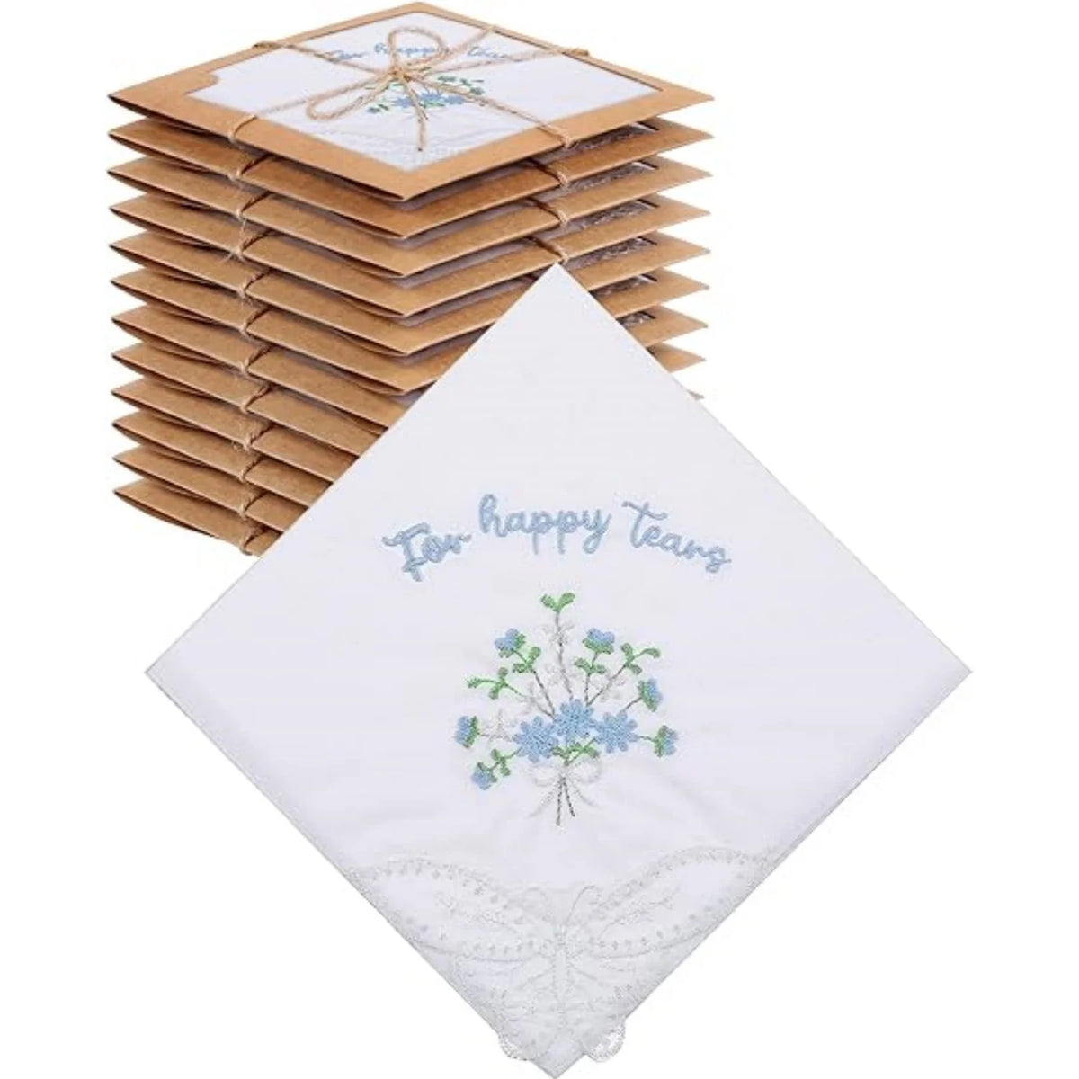 Mouchoirs Brodés en Coton Mariage