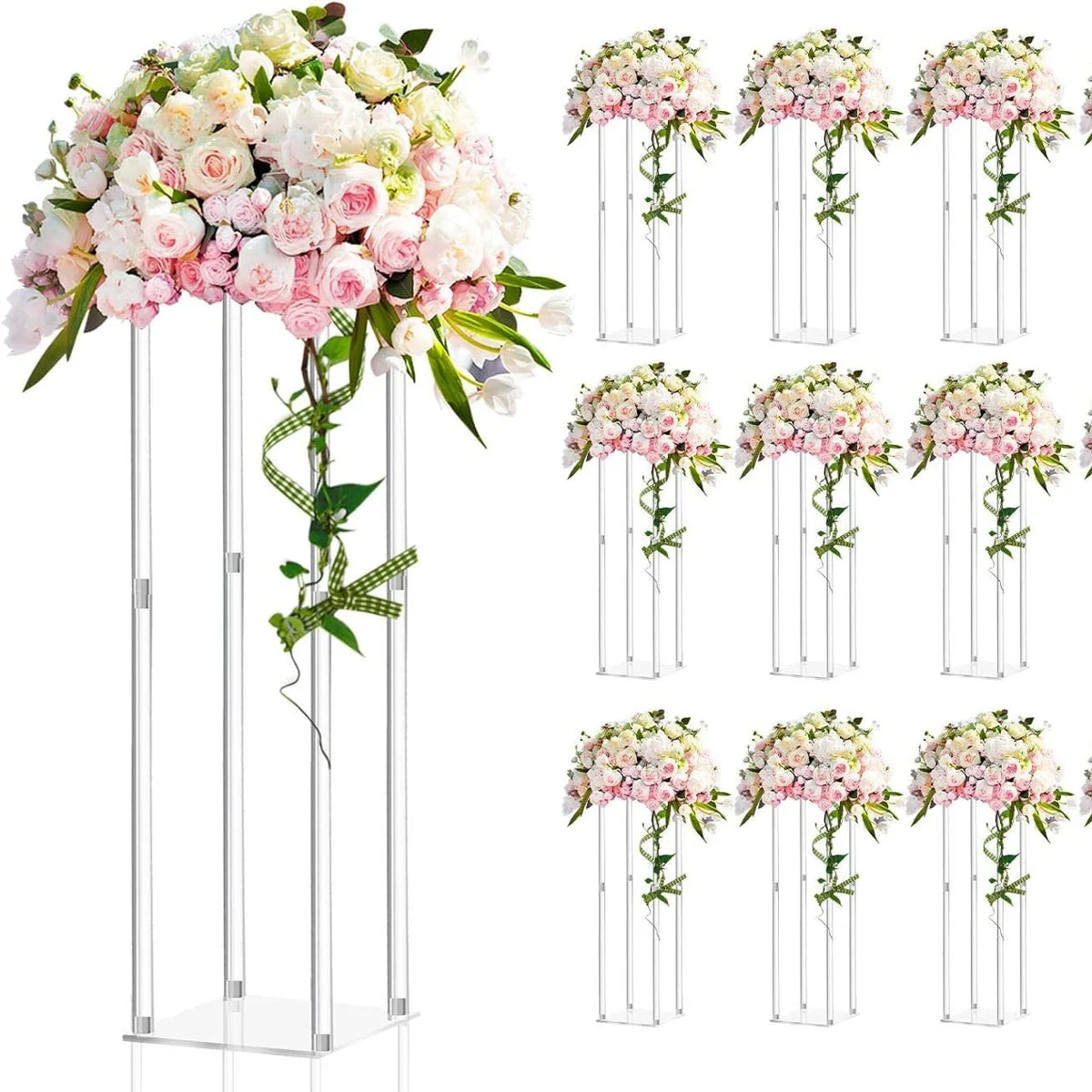 Présentoir fleurs centre de table mariage