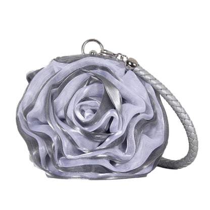 Sac pochette mariée fleur de rose
