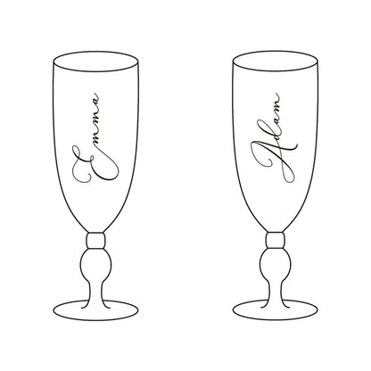 Flûte champagne personnalisée gravée mariage