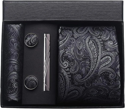 Coffret cravate mariage pochette et boutons manchette
