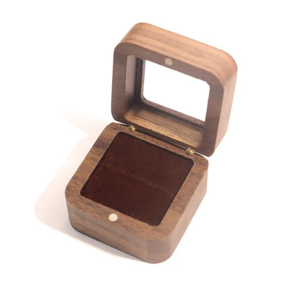 Boîte Alliance Bois Fiançailles — Marron simple