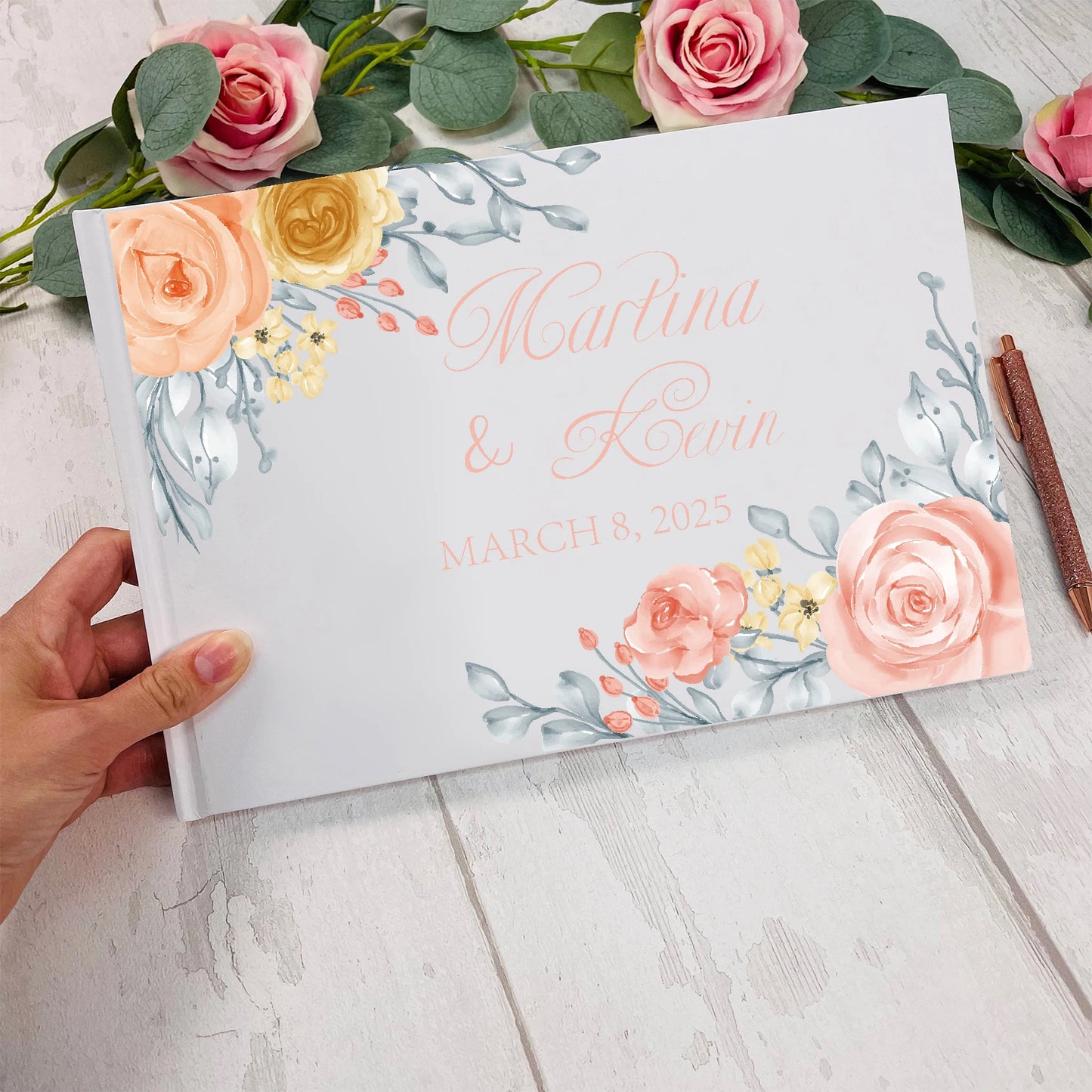 Livre d'Or Mariage Personnalisé 21 Décors au Choix