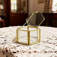 Écrin alliance hexagonal verre et cuivre