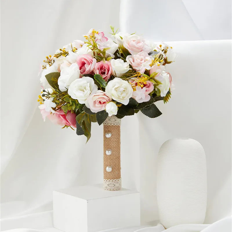 Bouquet Mariée en Roses de Soie