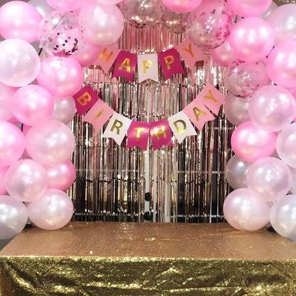 Ballons Mariage Rose et Blanc Confettis
