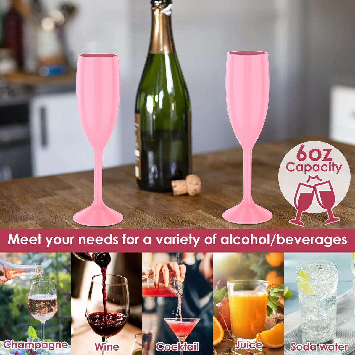 12 Flûtes Champagne Mariage Plastique — vue 3