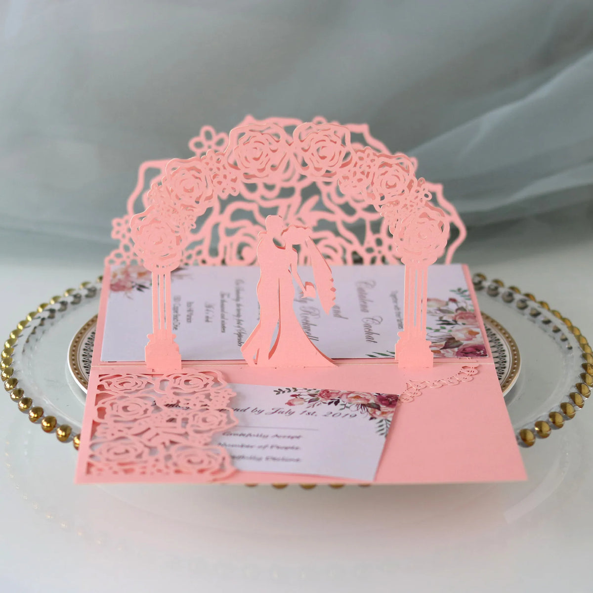 Faire-Part Mariage 3D Arche de Roses — vue 14