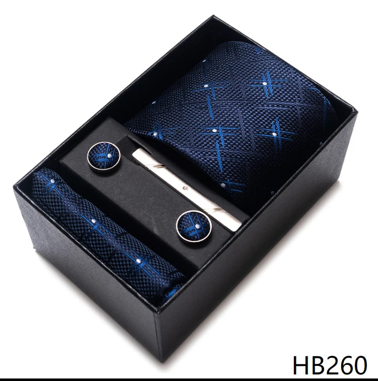 Coffret Cravate Mariage Homme Pochette et Boutons de Manchette