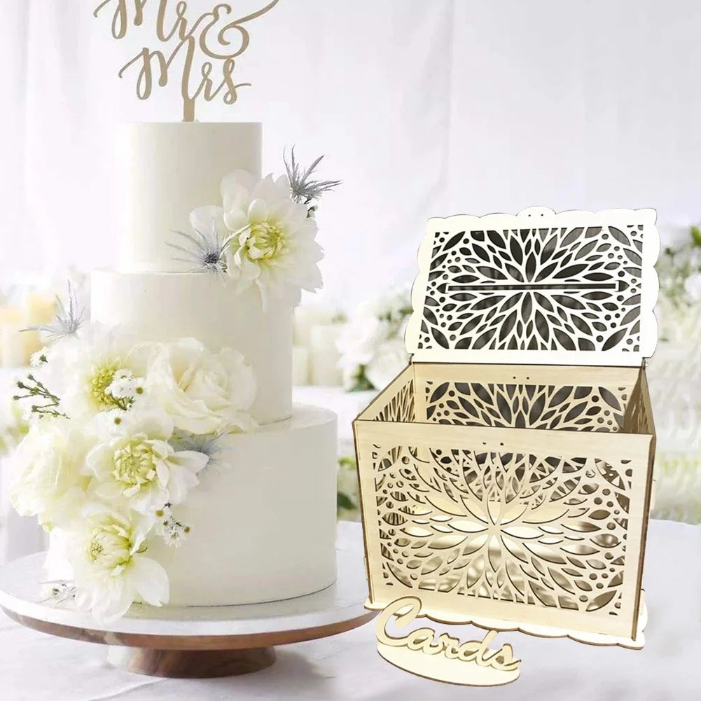 Urne mariage bois champêtre grand format