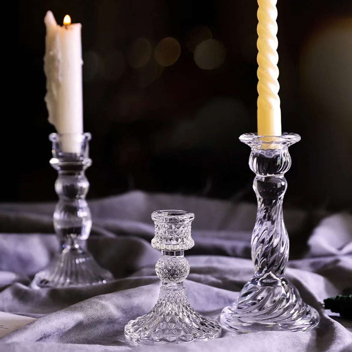 Lot de 3 Photophores Verre Rétro — vue 3