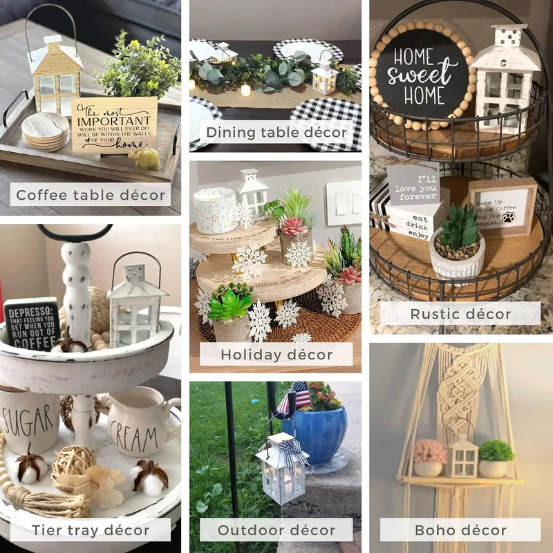 Lanterne Mariage Champêtre Blanche Décorative — vue 5