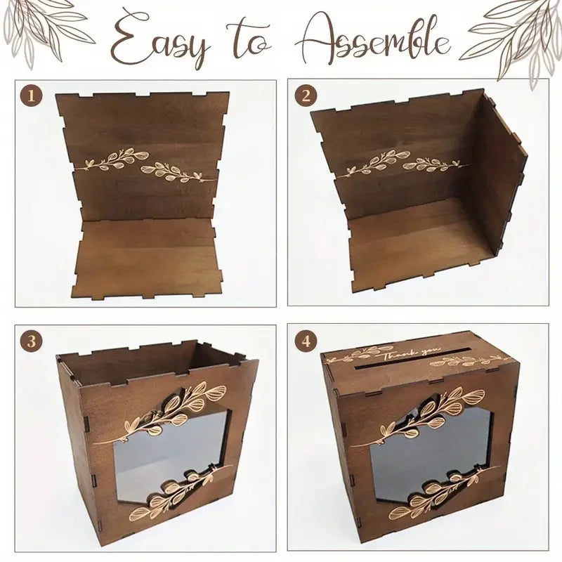 Urne mariage bois boîte à enveloppes