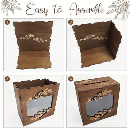 Urne mariage bois boîte à enveloppes