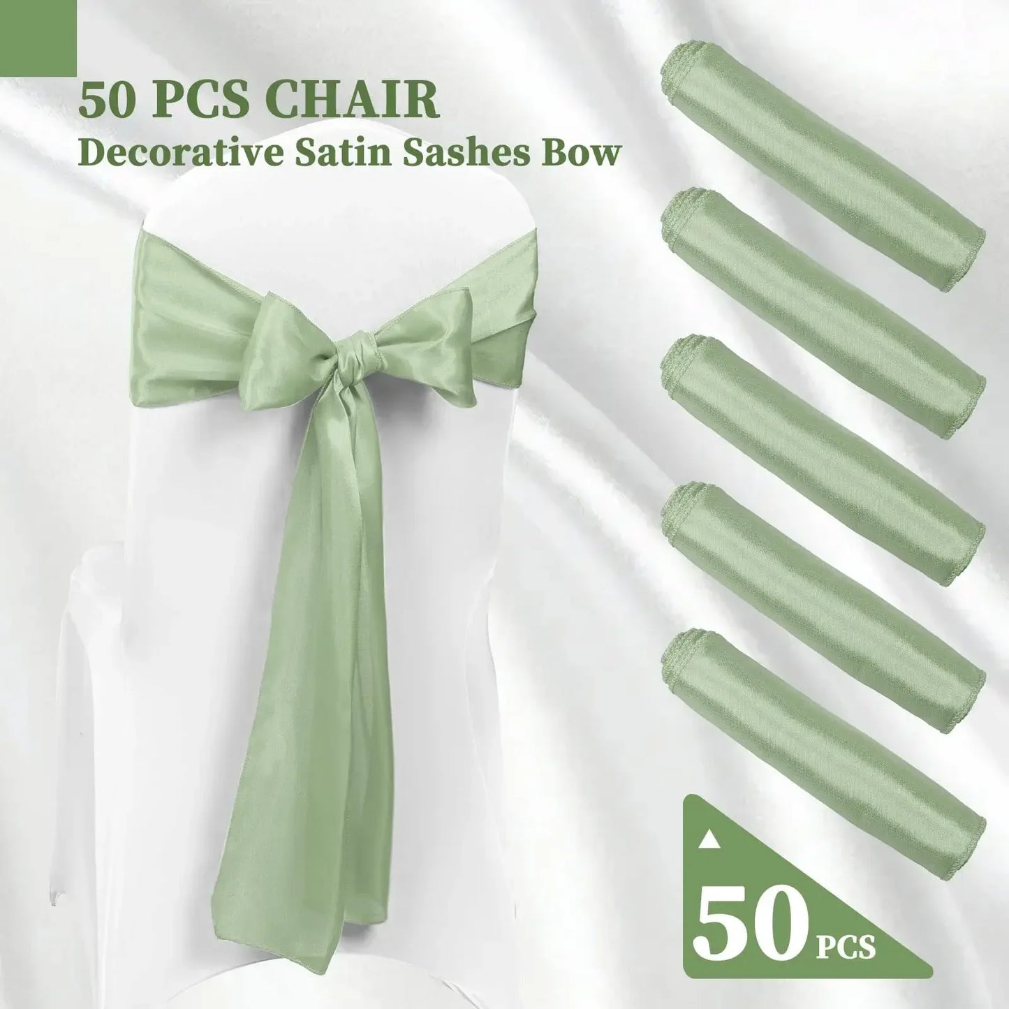 Nœud de Chaise Mariage Satin Lot 10 ou 50