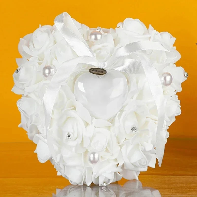 Coussin alliance cœur perlé strass — vue 6