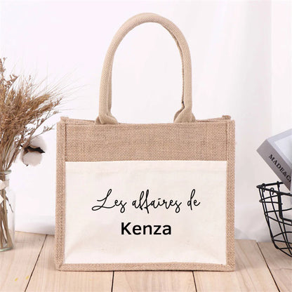 Sac Cabas Jute Personnalisé Demoiselle d'Honneur
