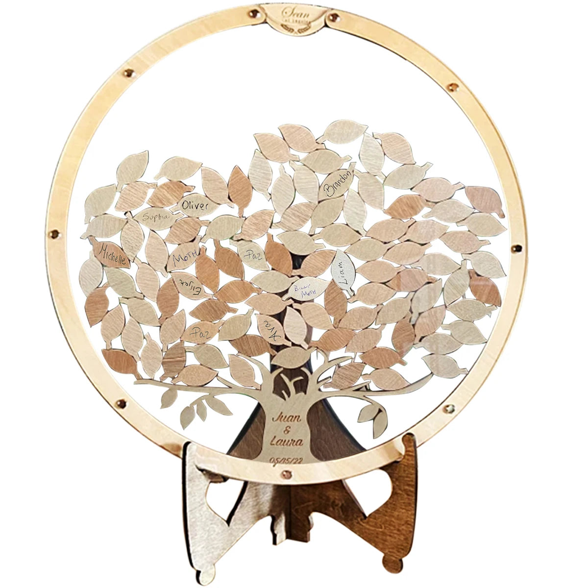 Livre d'or mariage original arbre bois
