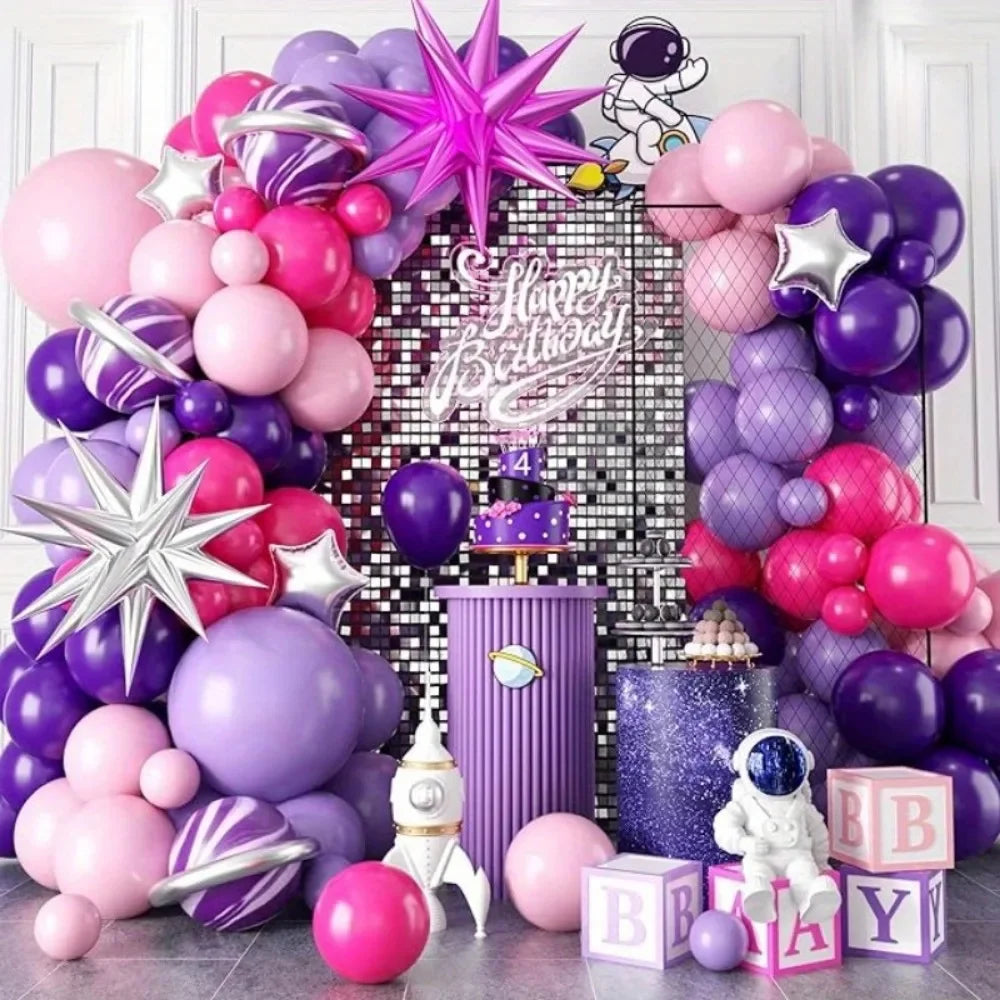 Kit arche de ballon mariage rose et violet