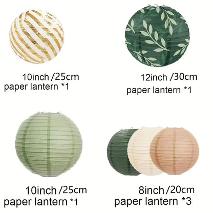 Lanterne mariage papier vert sauge — vue 12