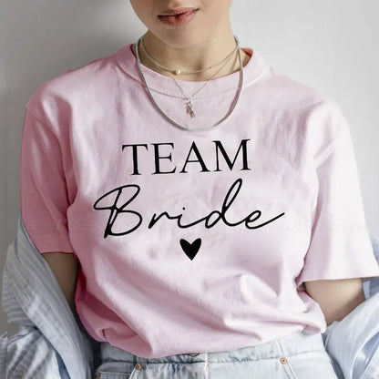 T-shirt Team Bride Cœur Minimaliste
