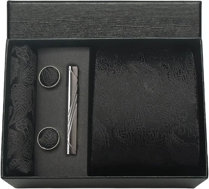 Coffret cravate mariage pochette et boutons manchette