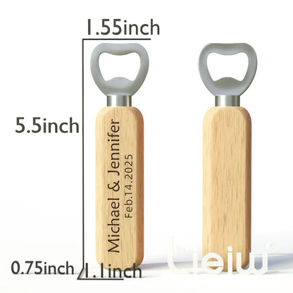 Cadeau invité mariage décapsuleur bois gravé — vue 3