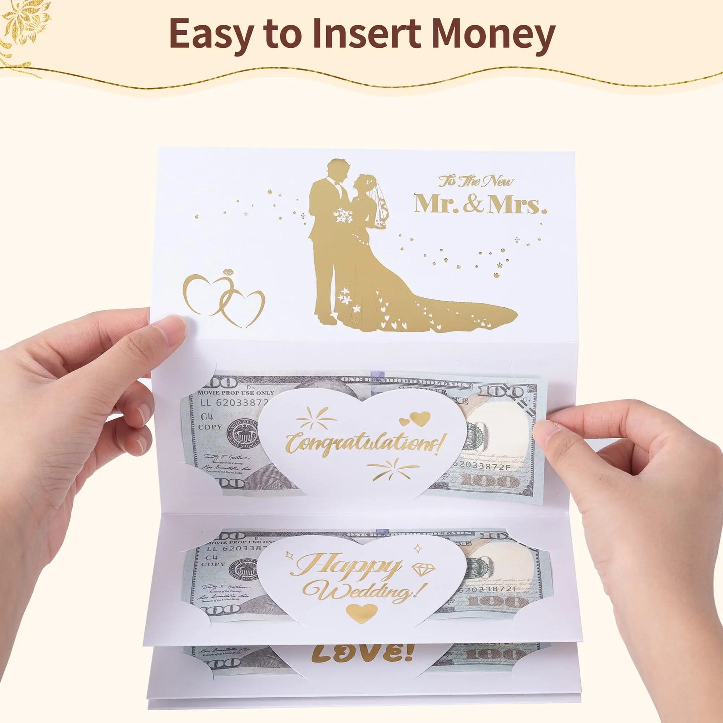 Carte Cadeau Argent Mariage avec Enveloppe
