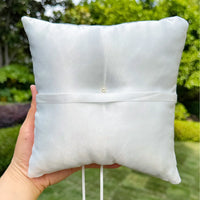 Coussin alliance dentelle florale nœud perlé — vue 4