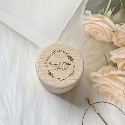 Boîte Alliance Ronde Bois Gravée — vue 11