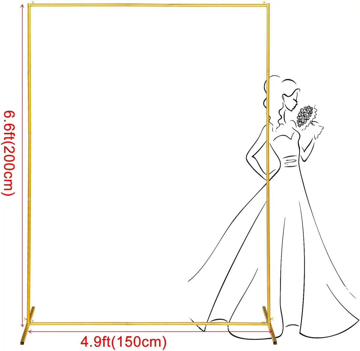 Arche Mariage Carrée Métal Doré — vue 7