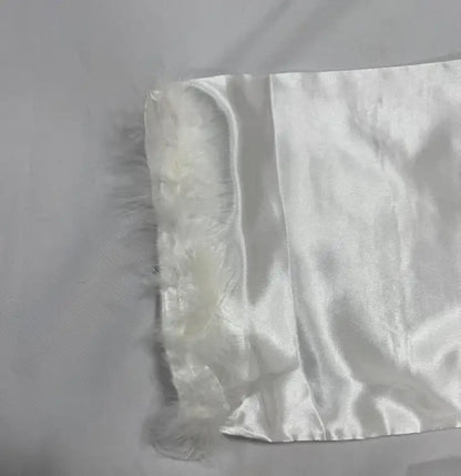 Kimono Mariée Satin Brodé à Plumes