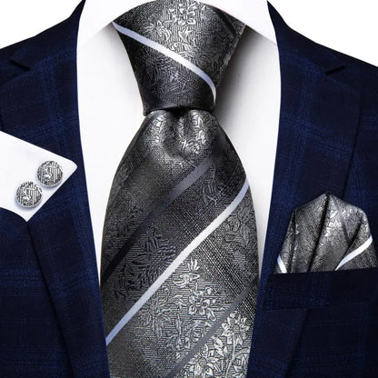 Coffret Cravate Mariage Homme avec Pochette et Manchettes