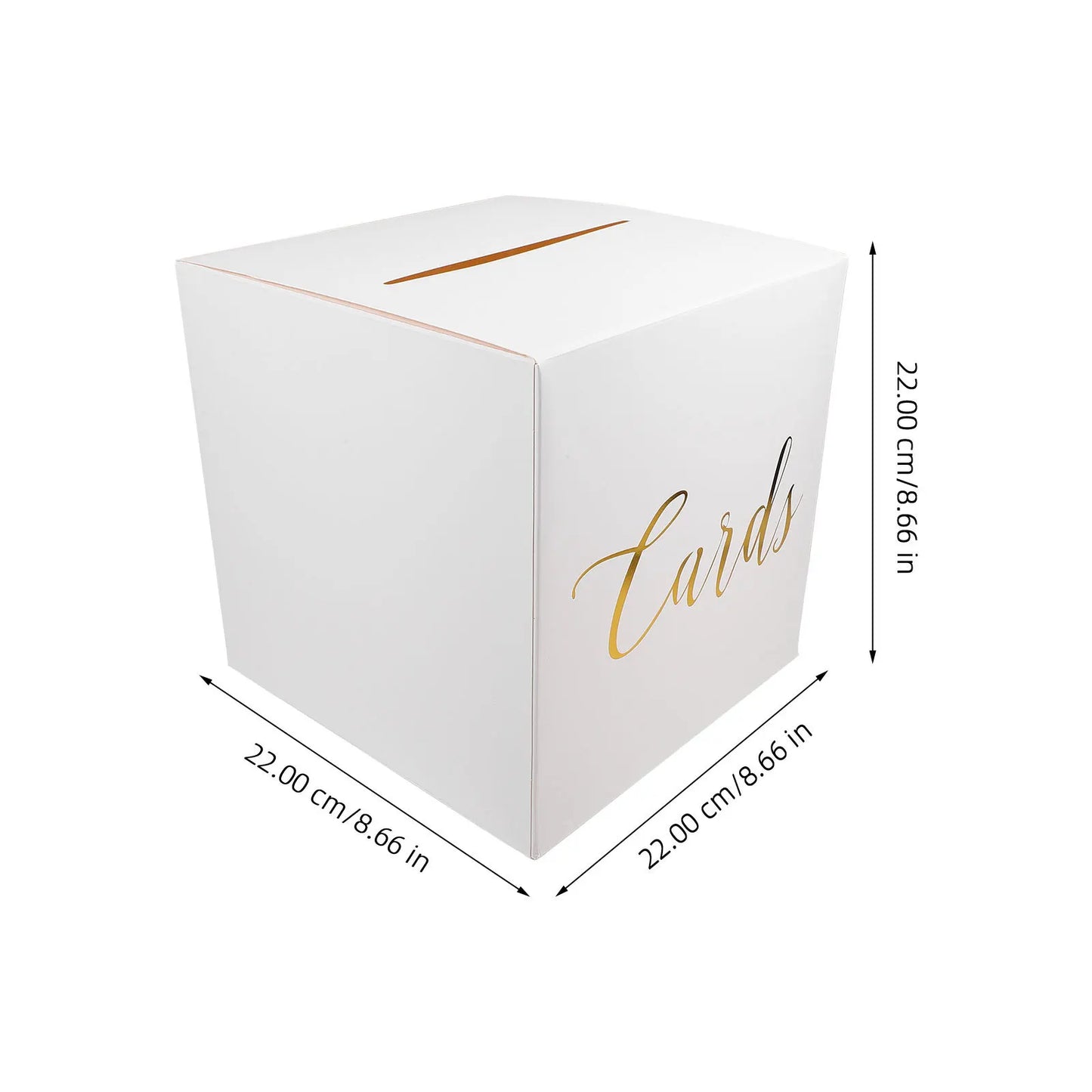 Urne mariage blanche dorée pour enveloppes