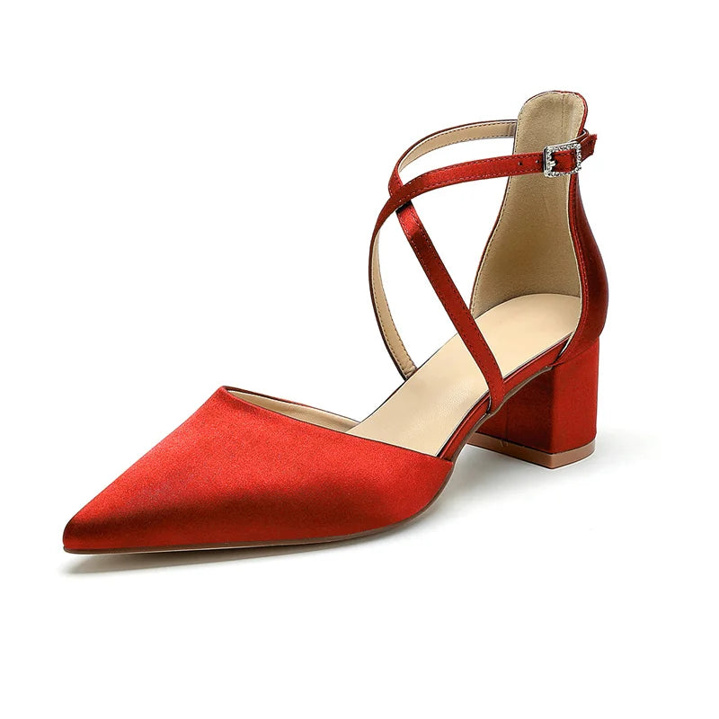 Escarpins Mariée Satin Talon Carré