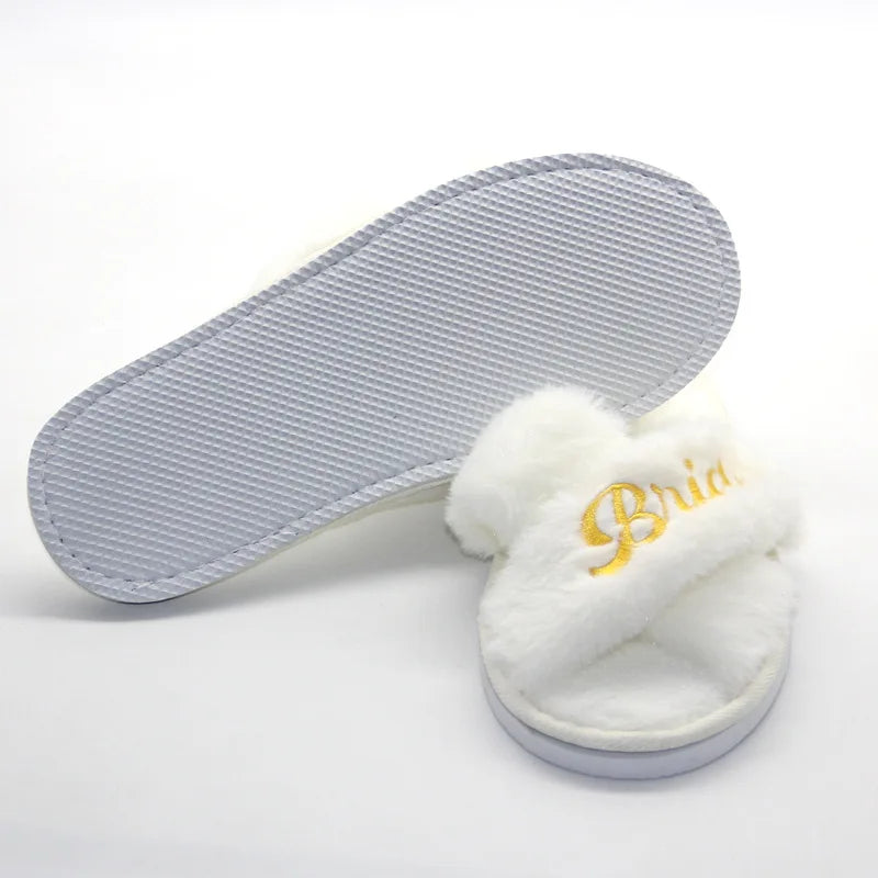 Chaussons EVJF Brodés Bride et Bridesmaid