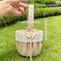 Coussin alliance dentelle jute et panier — vue 5