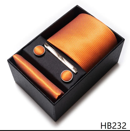 Coffret Cravate Mariage Homme Pochette et Boutons de Manchette