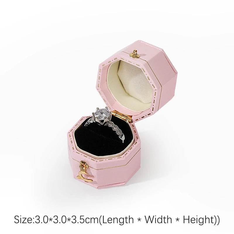 Écrin bague fiançailles vintage simili cuir — vue 8