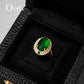 Oirlv Genuine Leather Ring Box Luxury Single Ring Storage Case with Gold Lock, Premium Jewelry Gift Box for Proposal, Engagement