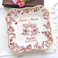 Coupelle à bijoux céramique toile de Jouy