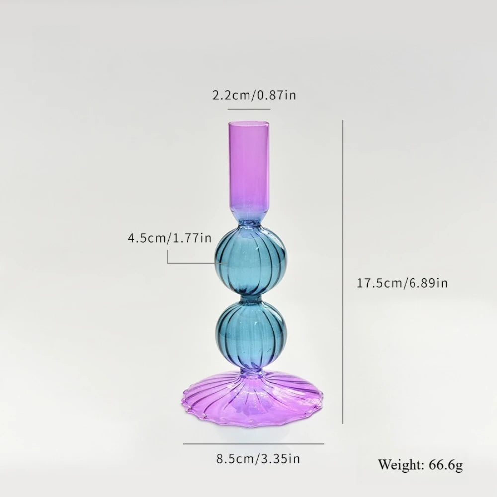 Bougeoir Vase Verre Coloré Mariage — vue 6