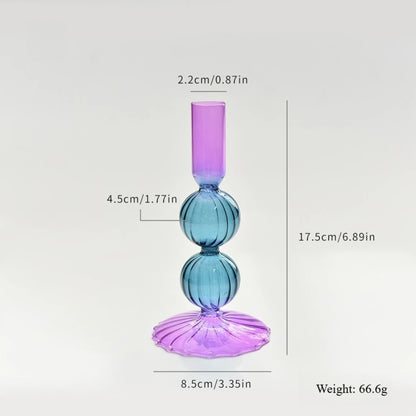 Bougeoir Vase Verre Coloré Mariage — vue 6