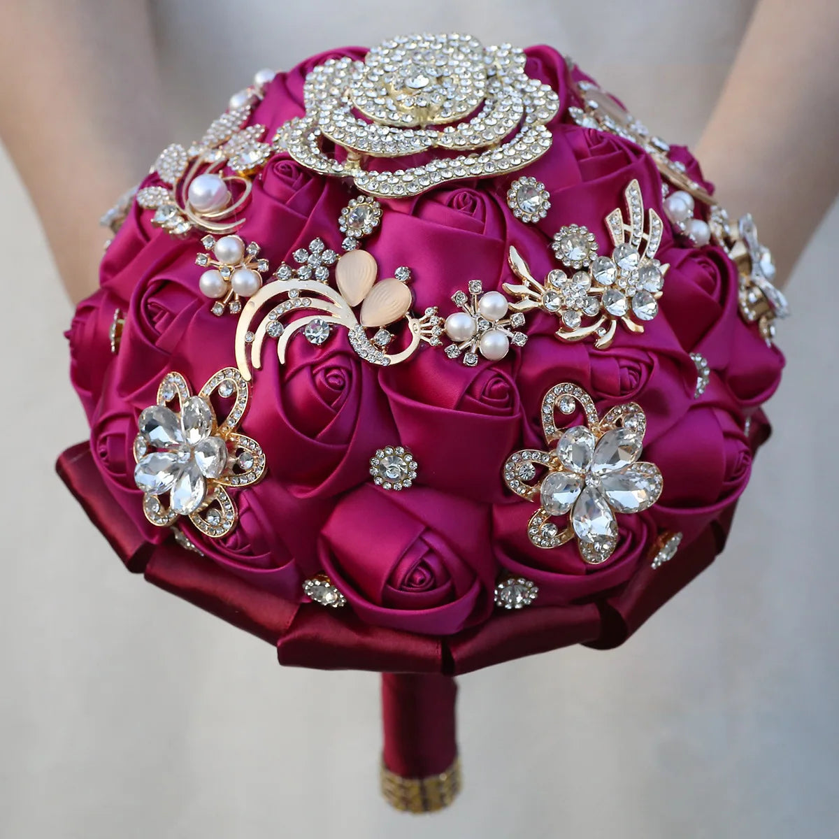 Bouquet de mariée satin et strass — vue 5